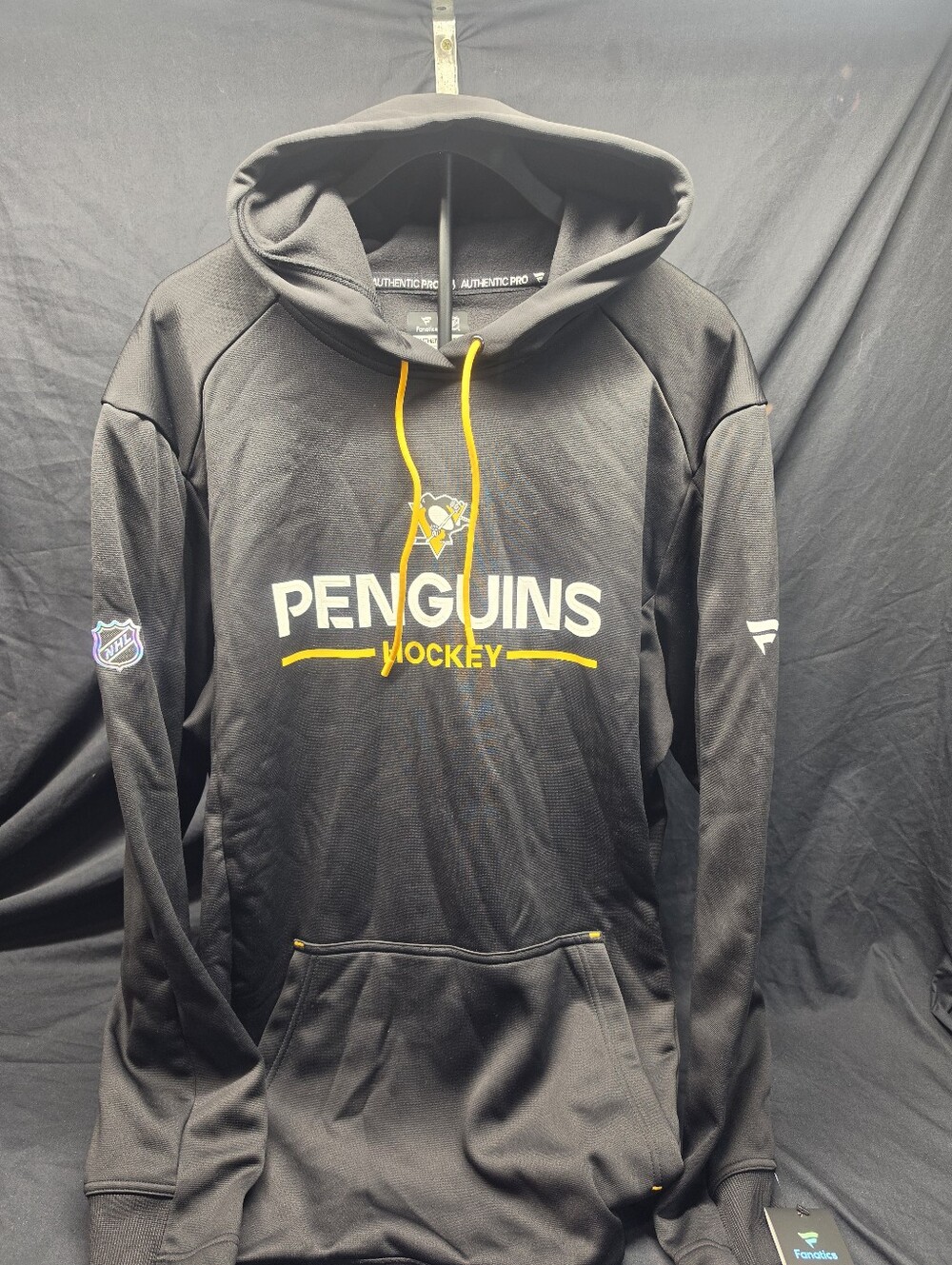 NWT Fanatics Pittsburgh Penguins Authentic Pro Hoodie Men's 2XL Black NHL